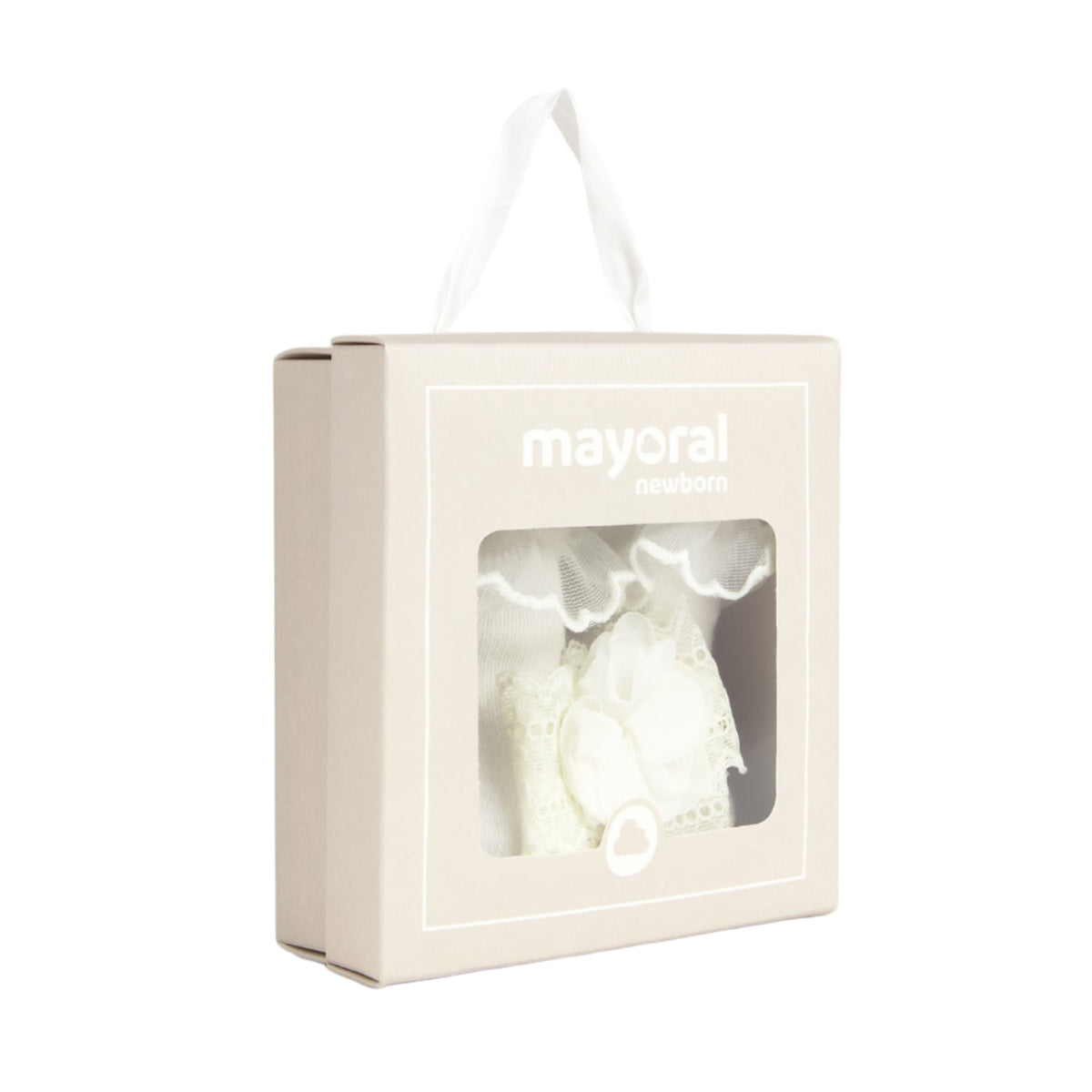 Mayoral packaging with a white product inside on a white background