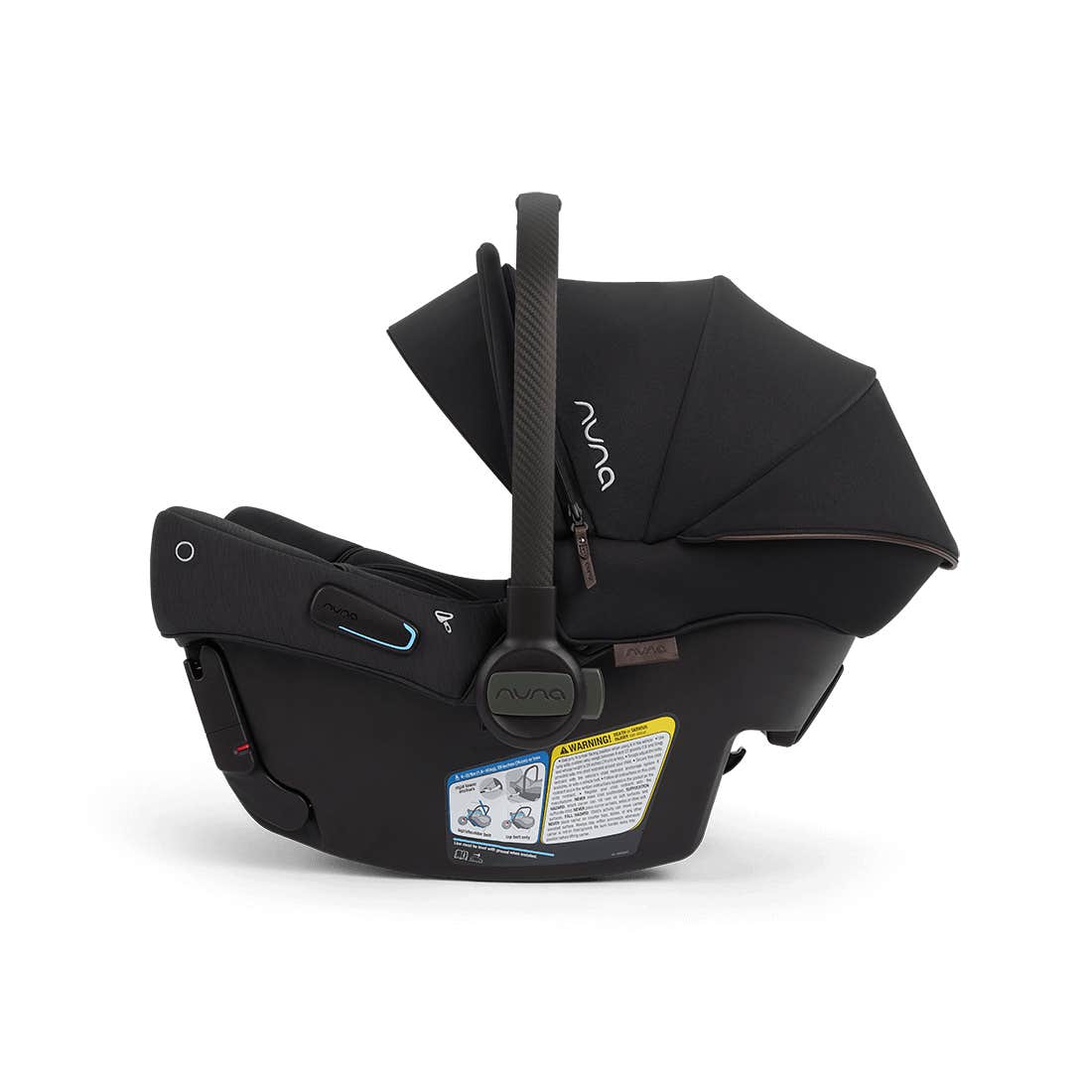 Black Nuna car seat on a white background