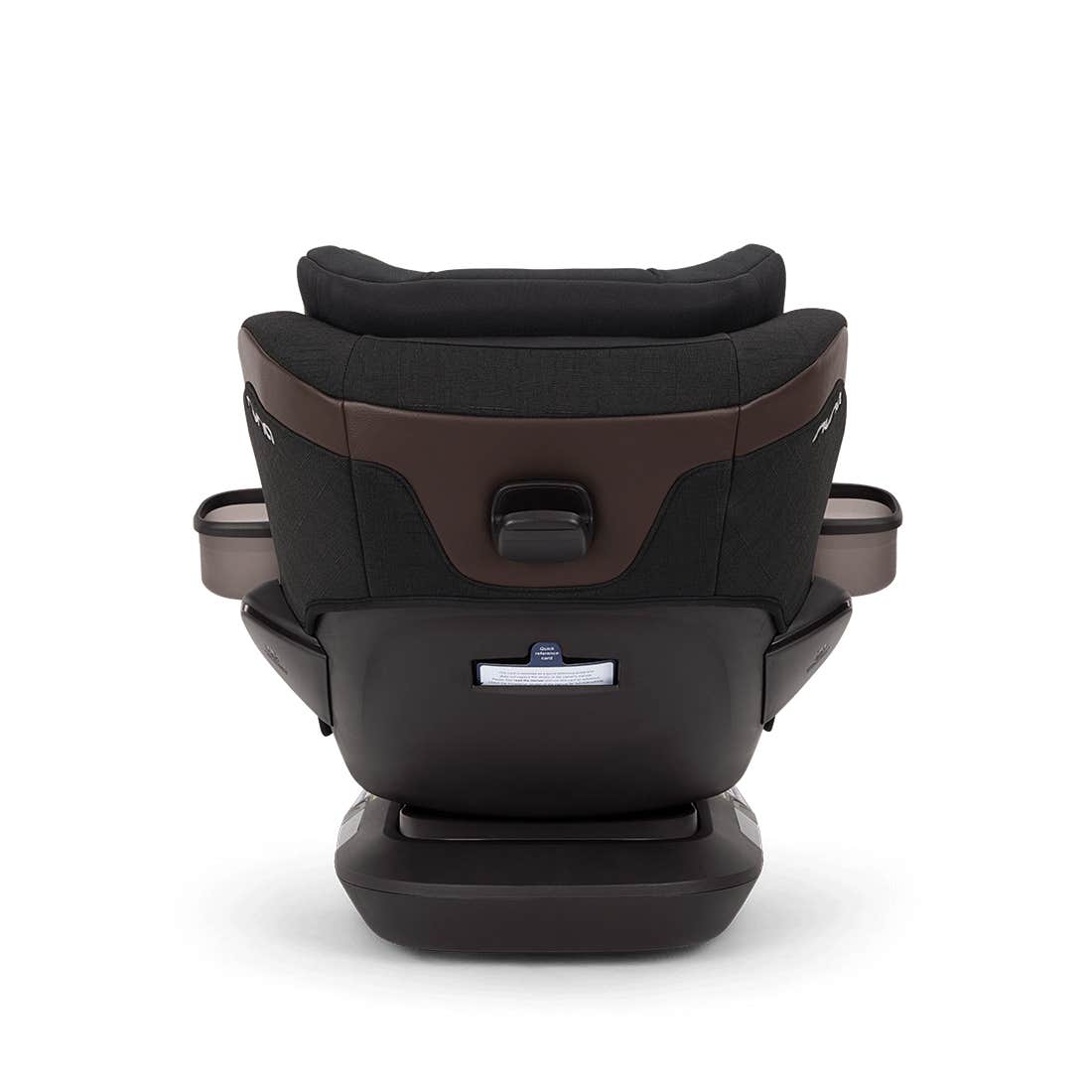 Black and brown car seat on a white background