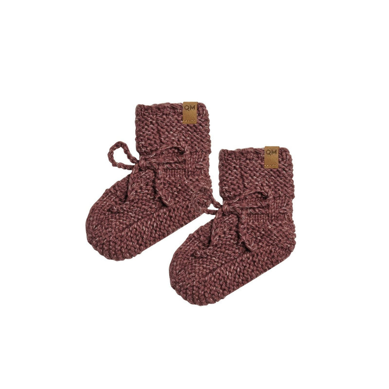 Knit Booties - Plum Heathered by Quincy Mae FINAL SALE