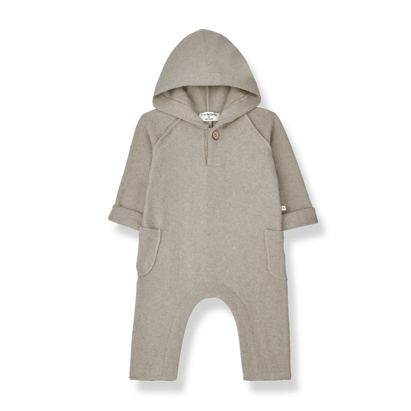 Leonard Hood Jumpsuit - Taupe by 1+ in the Family FINAL SALE
