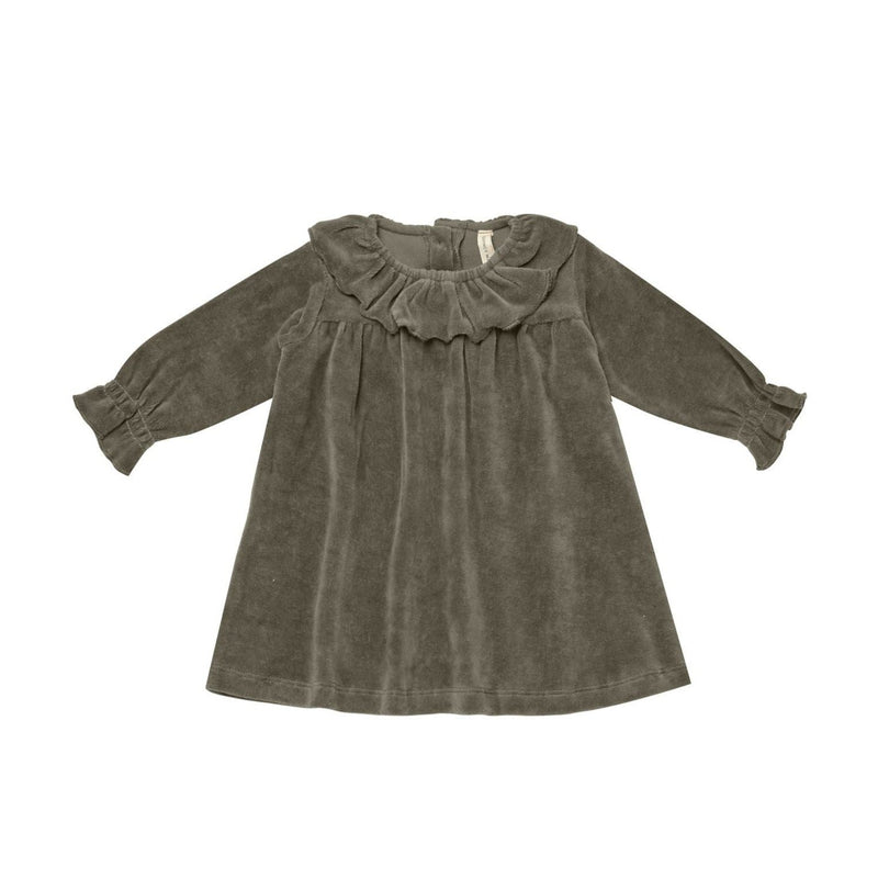 Velour Baby Dress - Forest by Quincy Mae FINAL SALE