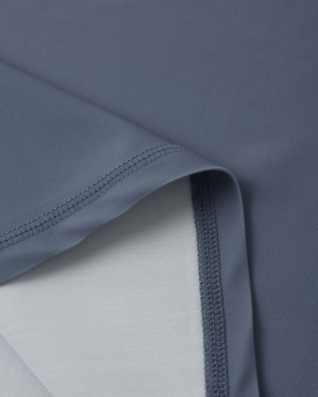 Close-up of a blue fabric with a white lining
