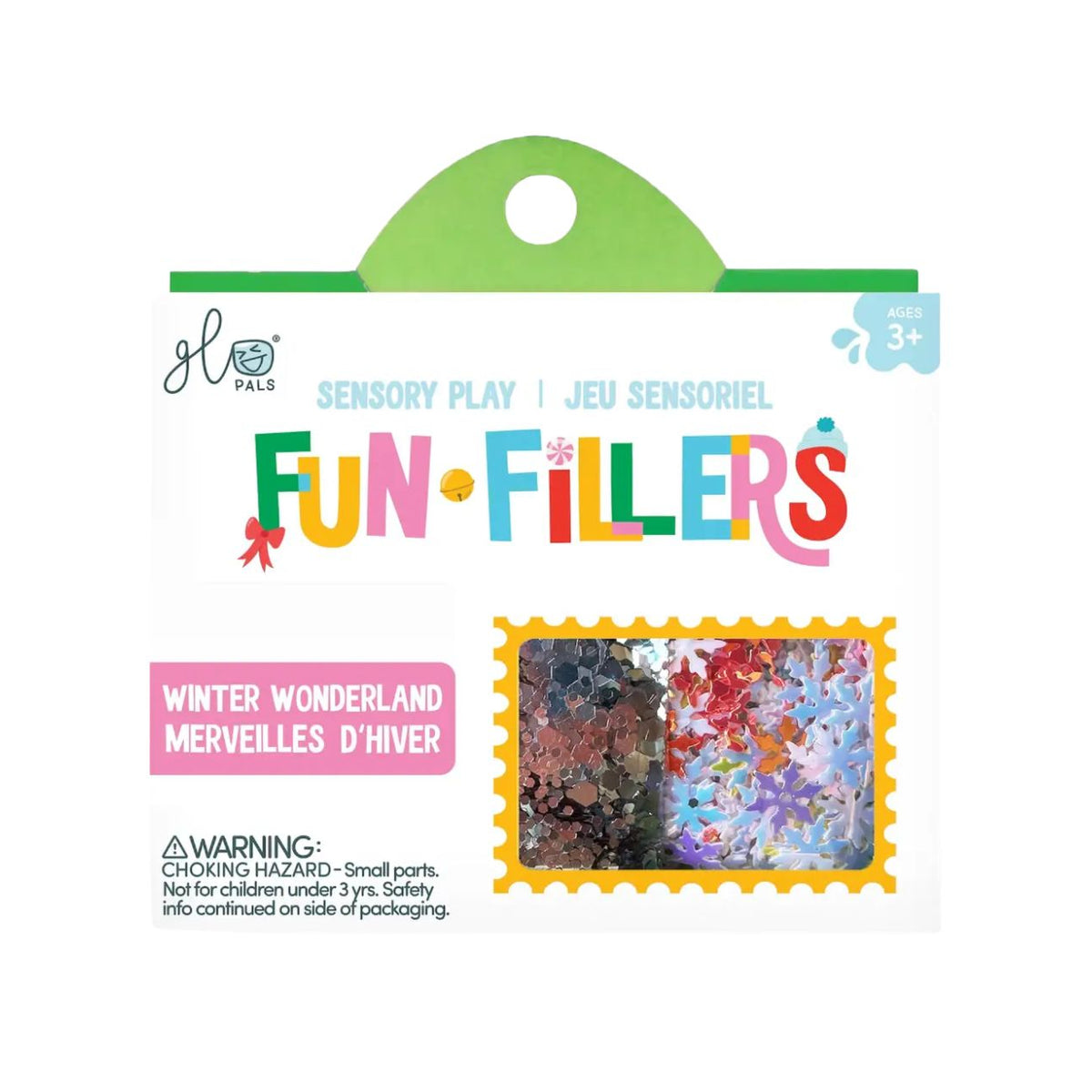 Packaging of Fun Fillers sensory play product with colorful text and a small image of the product on a white background.