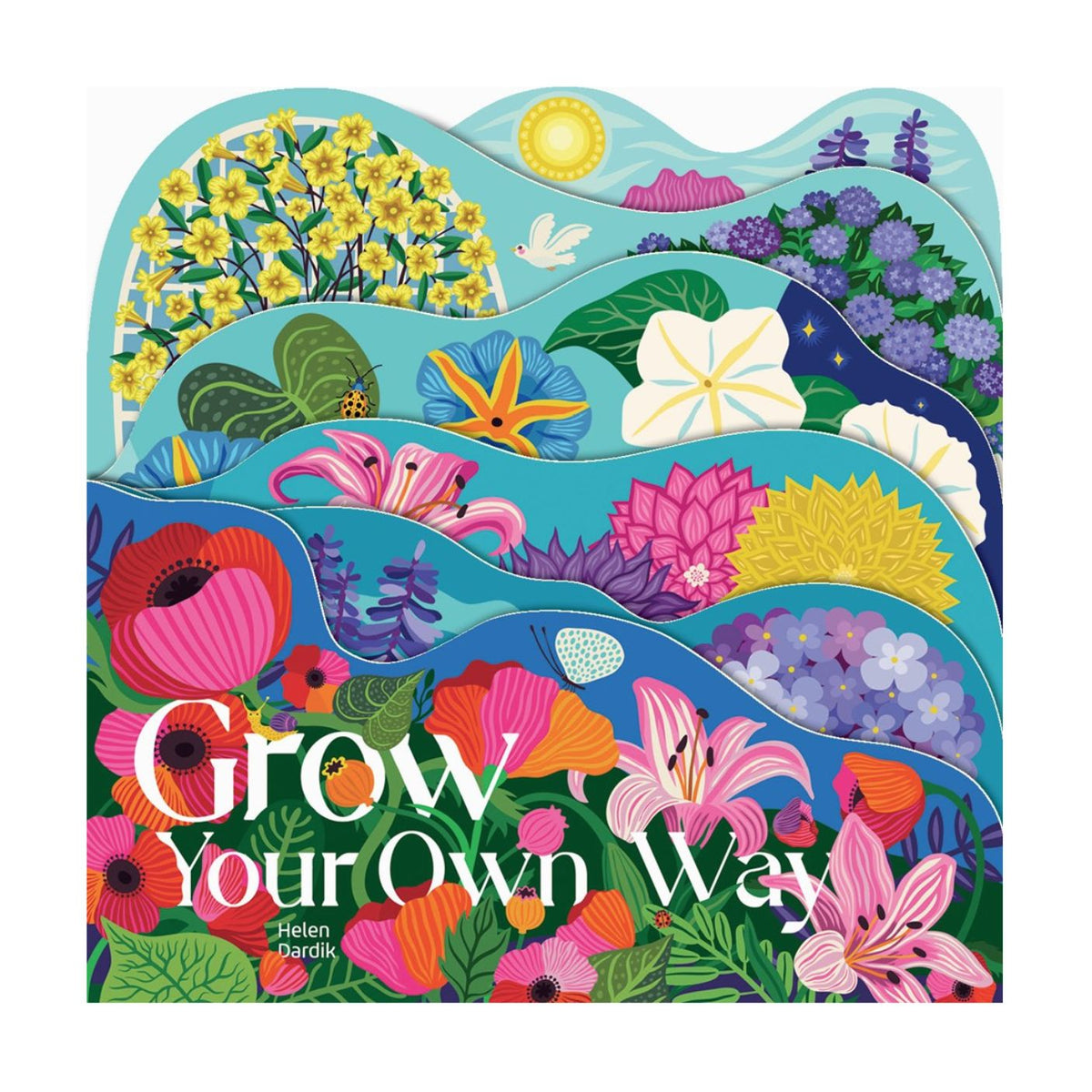 Colorful book cover with floral designs and 'Grow Your Own Way' text