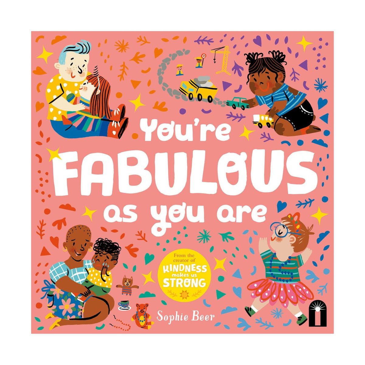 Book cover of 'You're Fabulous as You Are' with colorful illustrations and text on a pink background.