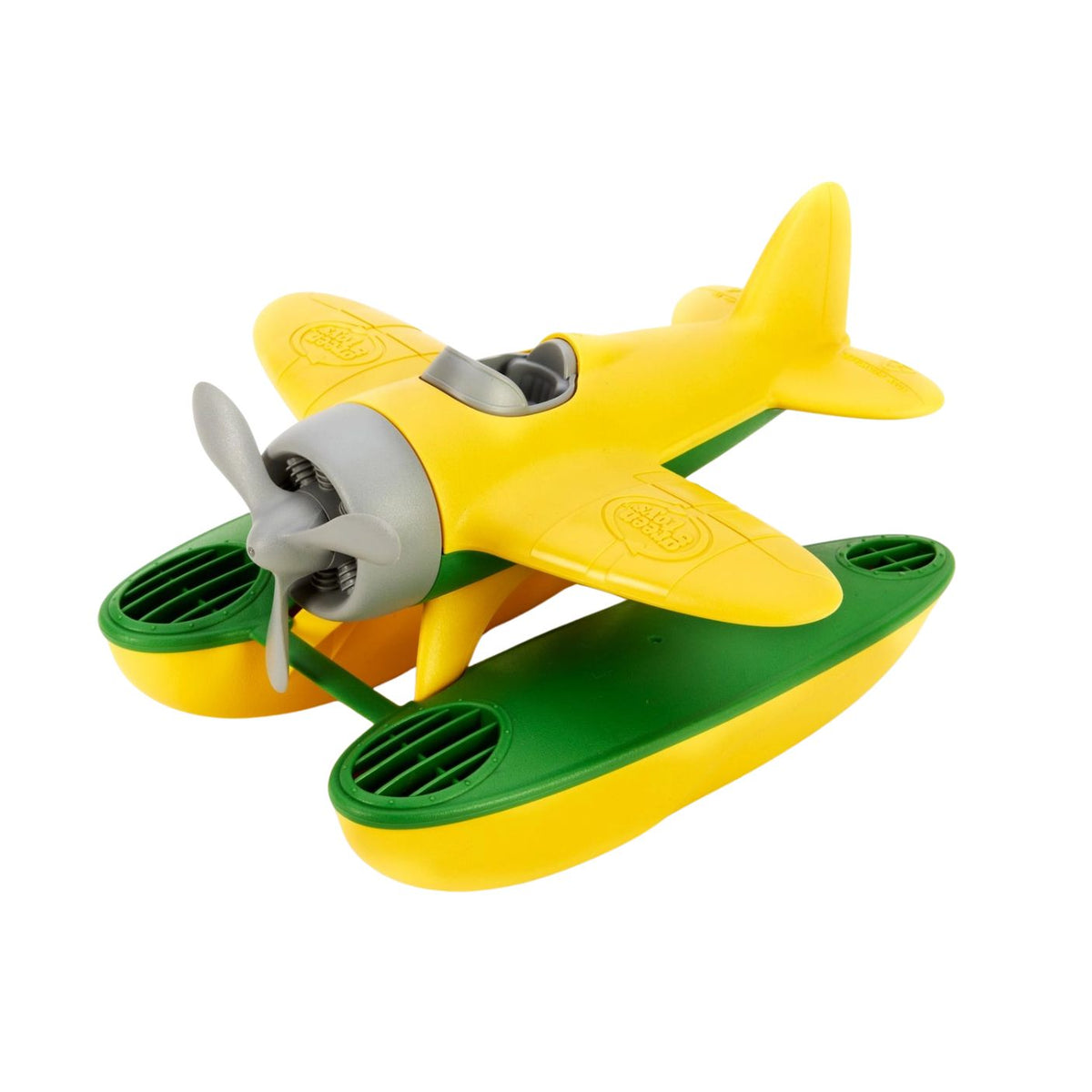 A children's toy airplane on a white background.