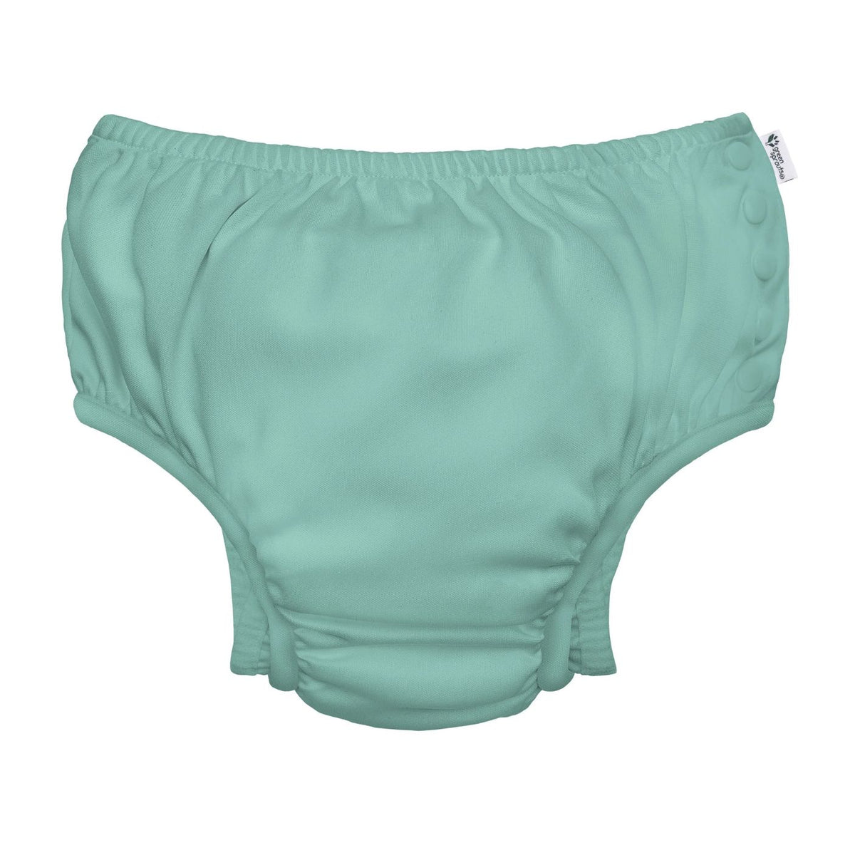 Mint green diaper on a white background
