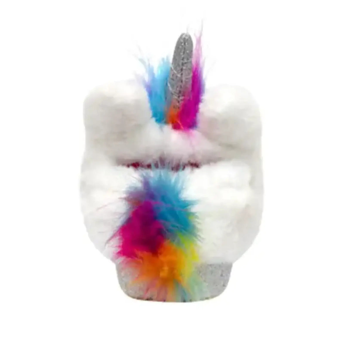 Plush toy with a unicorn design on a white background