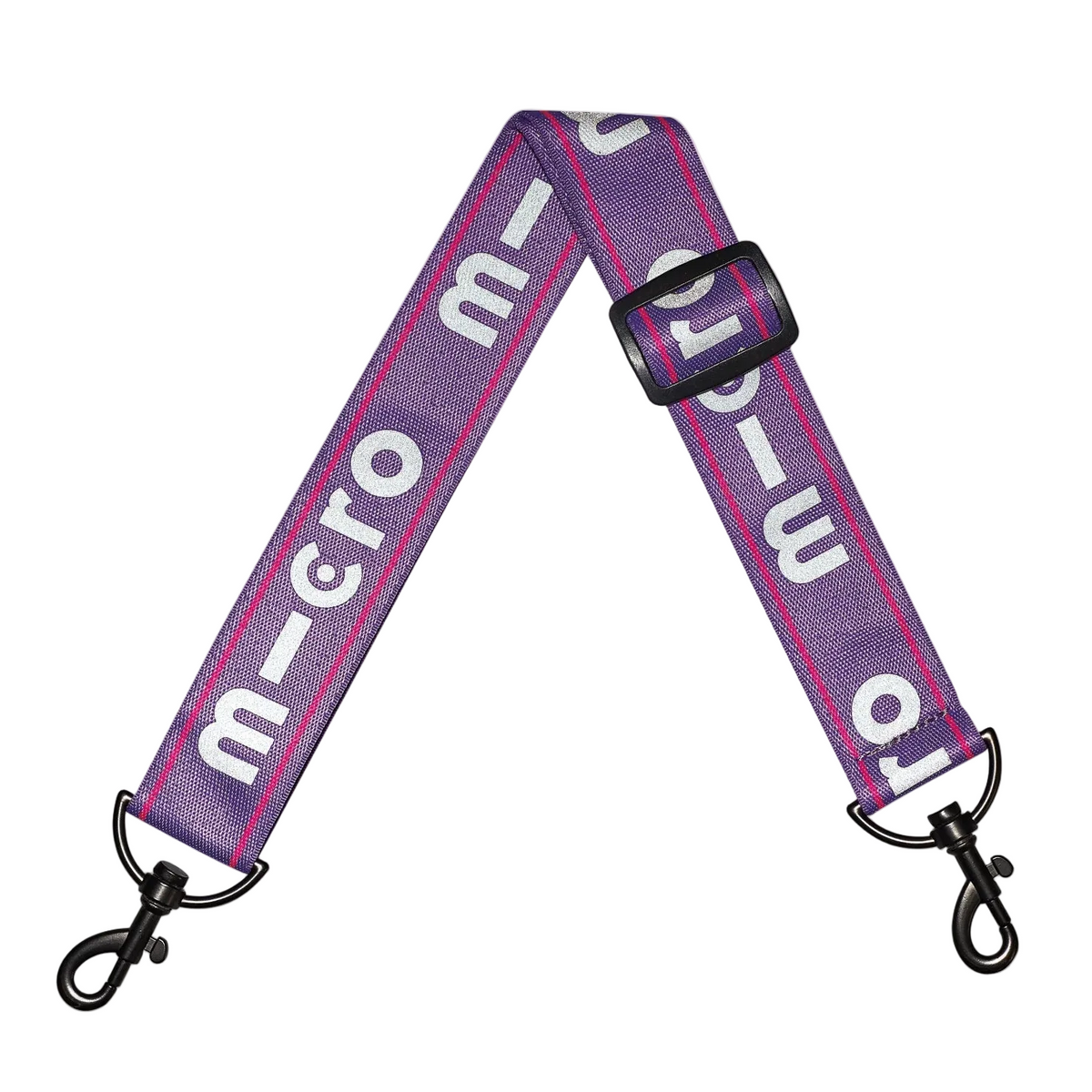 Purple strap with 'micro' text on a white background