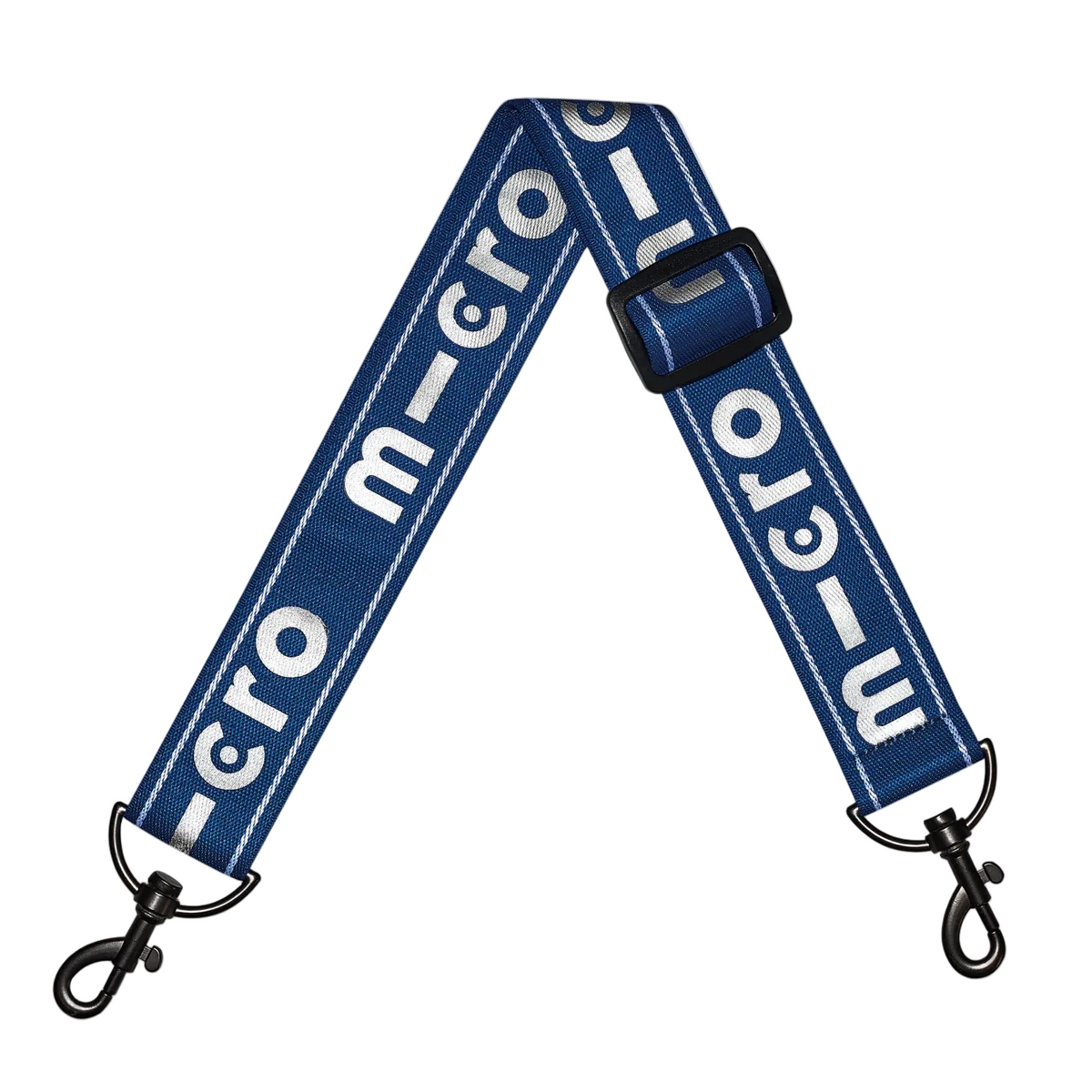 Blue strap with 'micro' branding on a white background