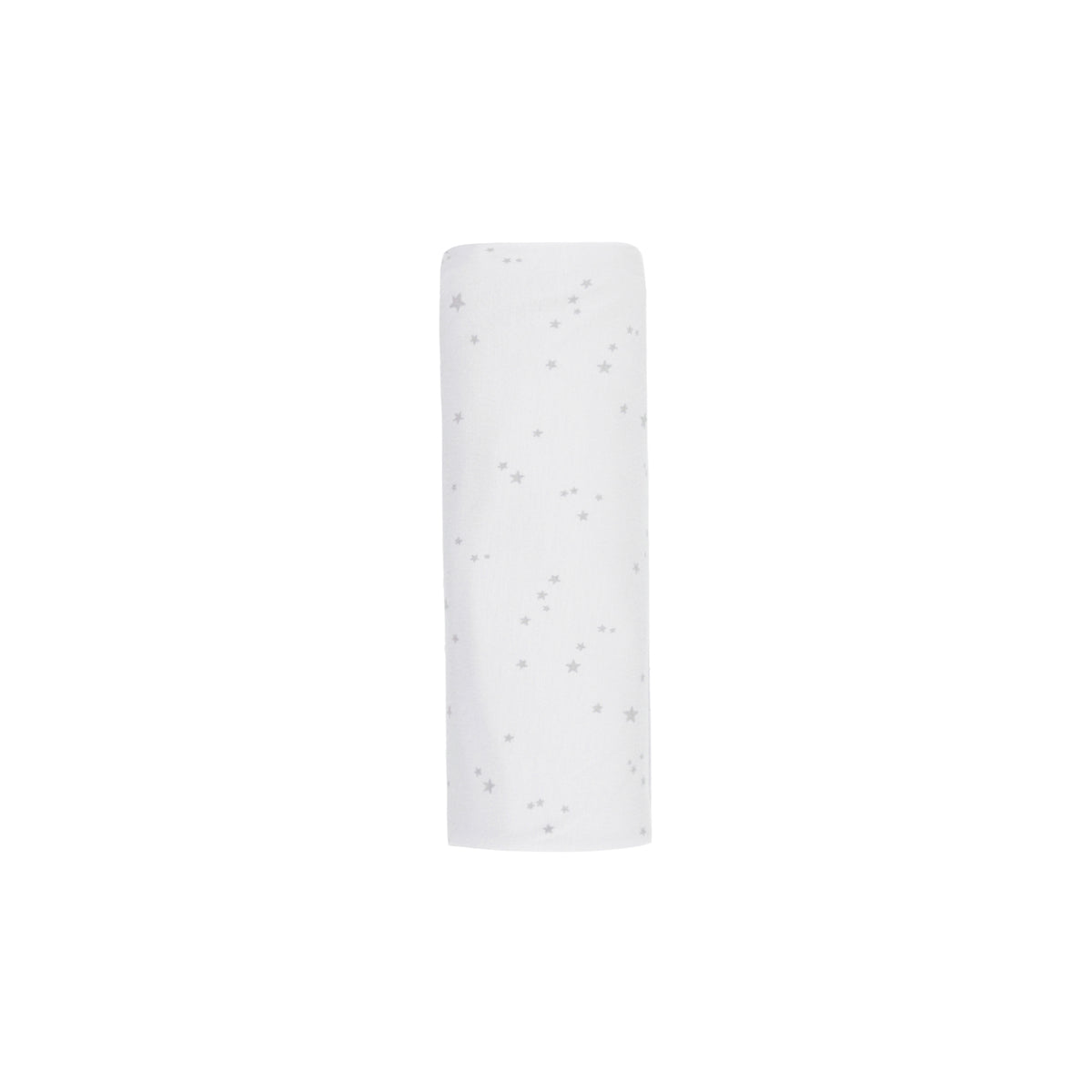 White baby blanket with subtle pattern on a white background
