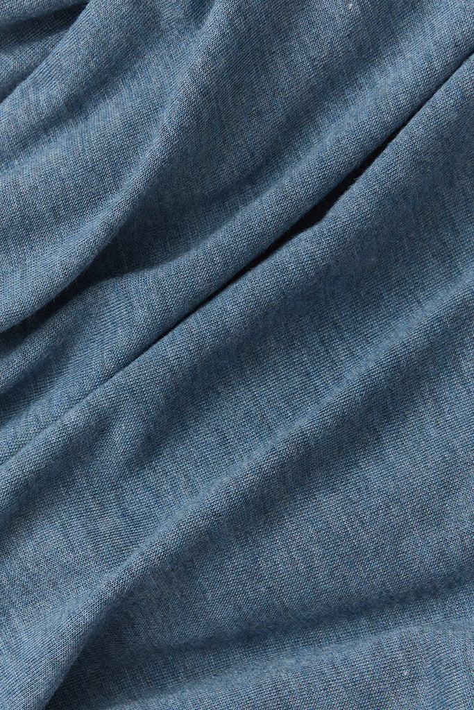 Close-up of blue fabric with visible texture