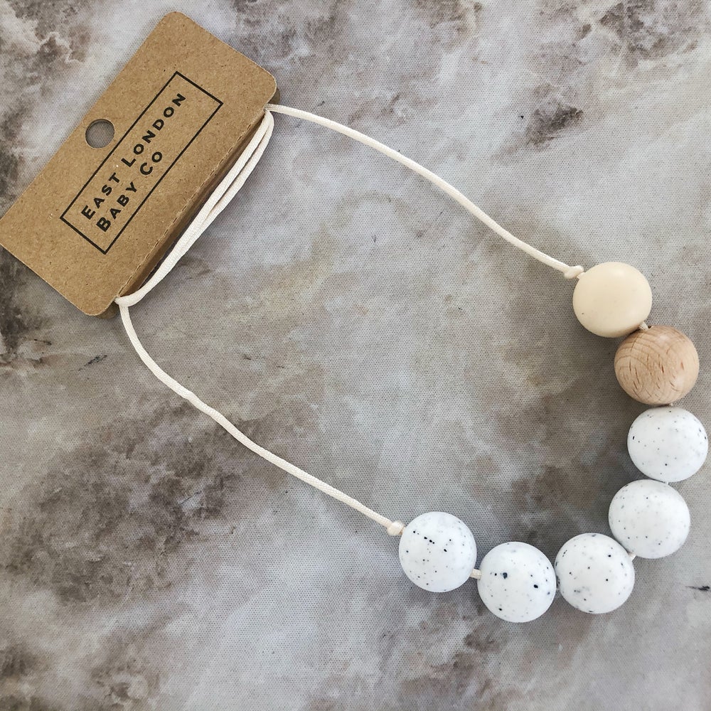 Stokey Silicone Teething Necklace - Cream by East London Baby Co Accessories East London Baby Co