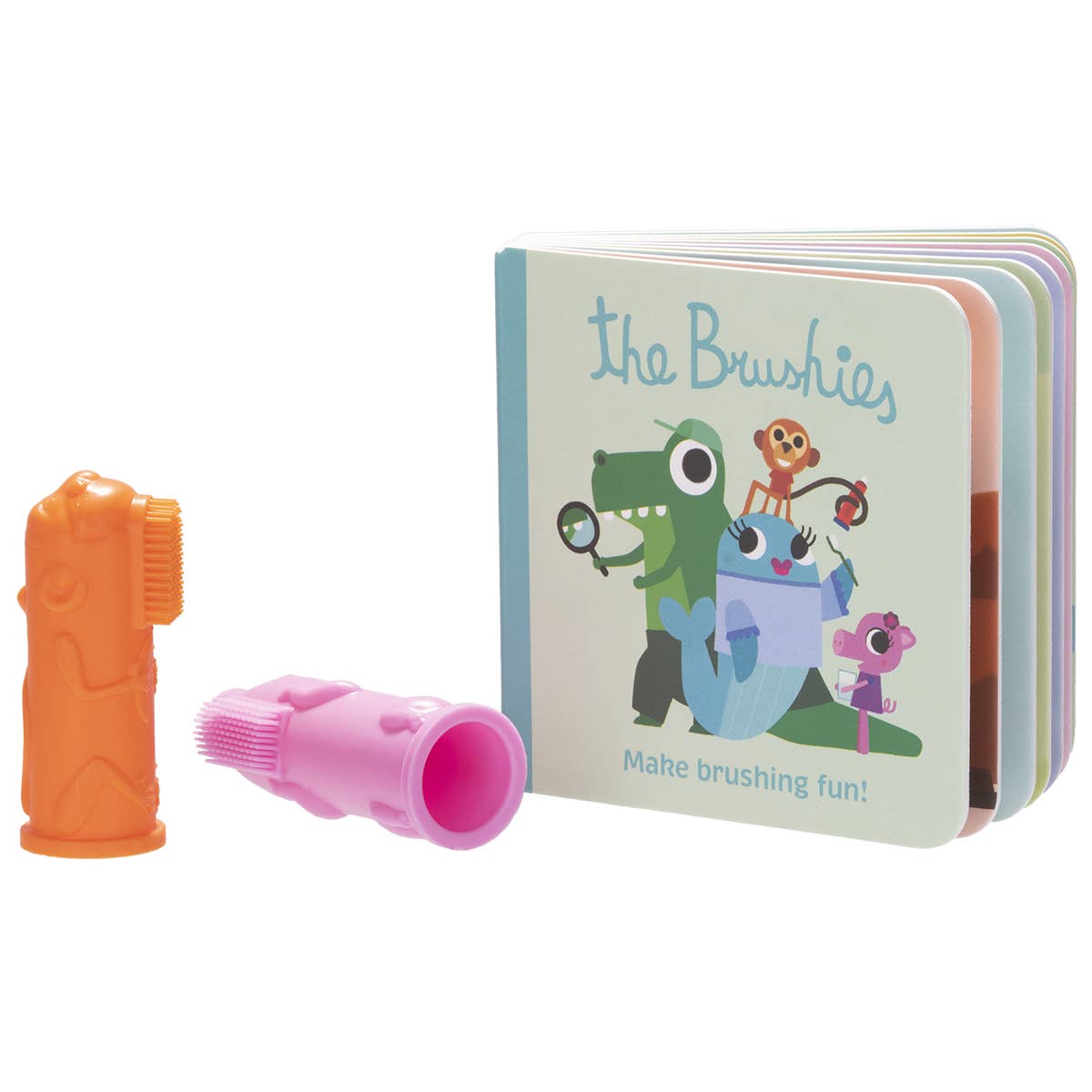 Brushies 2 Pack and Mini Book -Momo and Pinkey by The Brushies Bath + Potty The Brushies