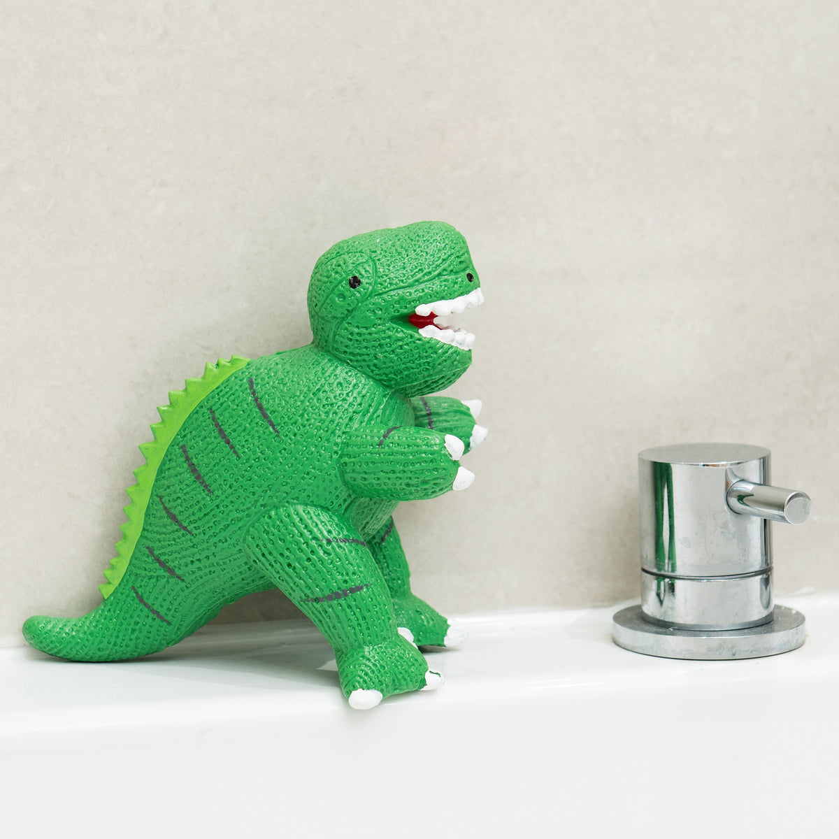 Green T-Rex Natural Rubber Dinosaur Bath Toy and Teether by Best Years Toys Best Years