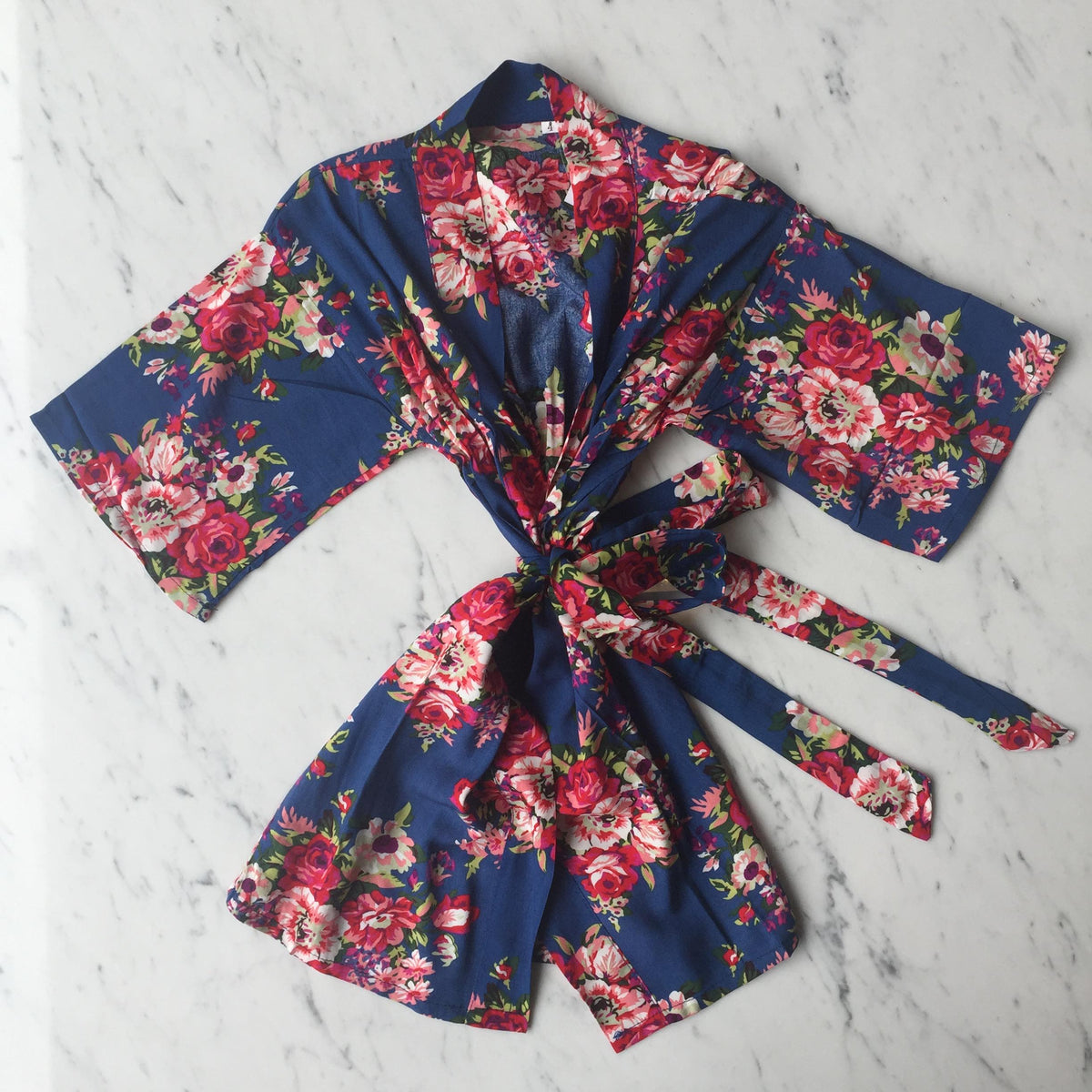 Kids Robe (3-5Y) - Mabel Floral Blue by May and Joy Bath + Potty May and Joy