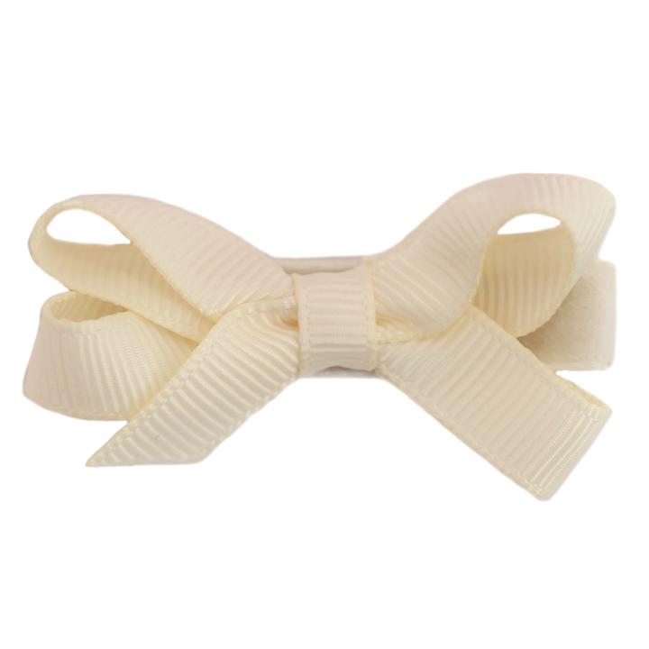 Bridget Classic Grosgrain Baby Hair Bow - Cream by No Slippy Hair Clippy Accessories No Slippy Hair Clippy