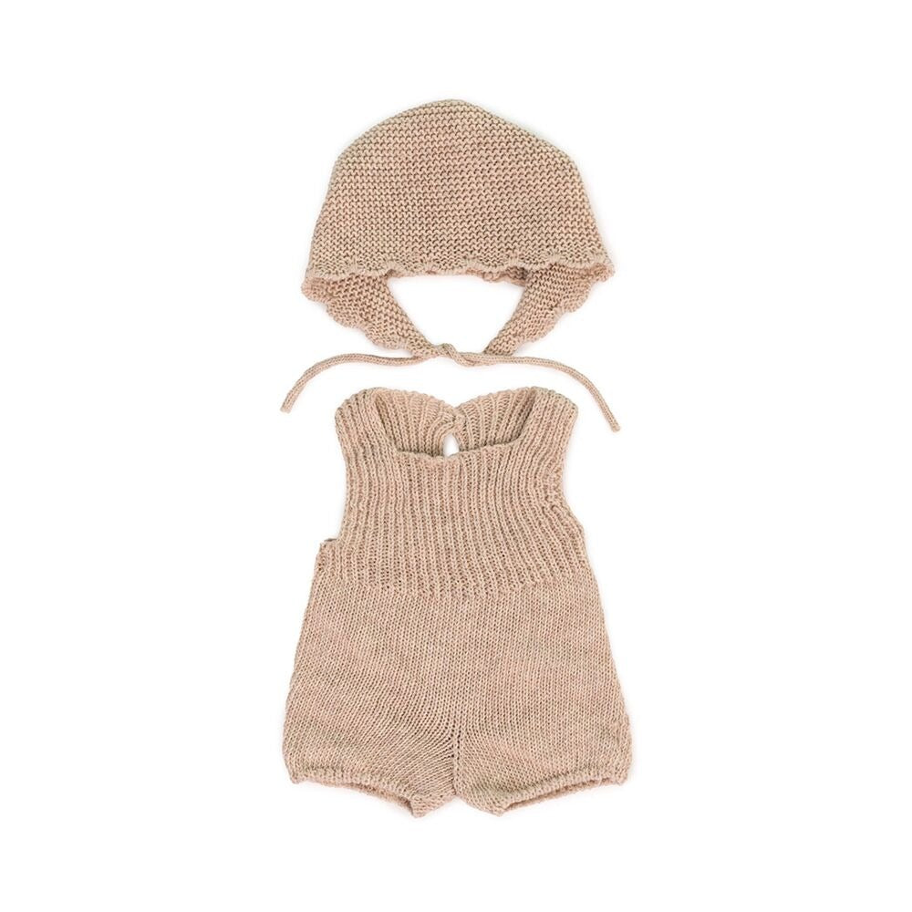 Knitted Doll Outfit 15" - Romper & Bonnet by Miniland Toys Miniland