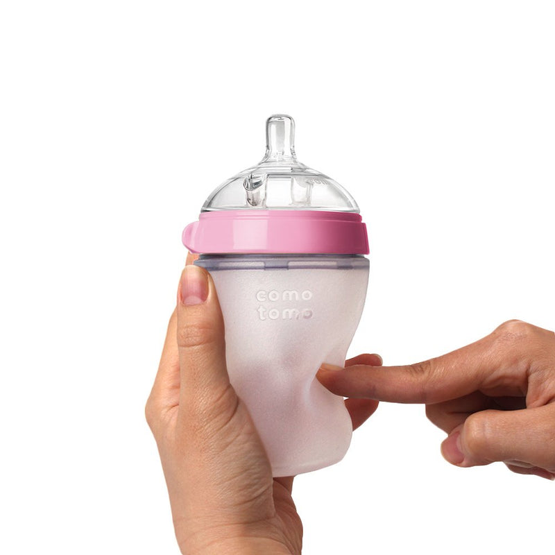 Comotomo Natural Feel Baby Bottle - 2 Pack Pink 5 Oz Nursing + Feeding Comotomo   