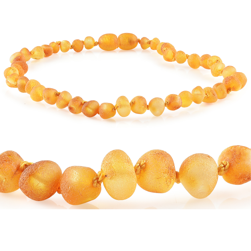 Raw Honey Baltic Amber Necklace Infant Care R.B. Amber Jewelry 10-11"