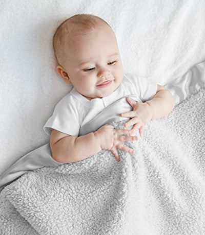 Chenille Solid Baby Blanket - Silver by Little Giraffe