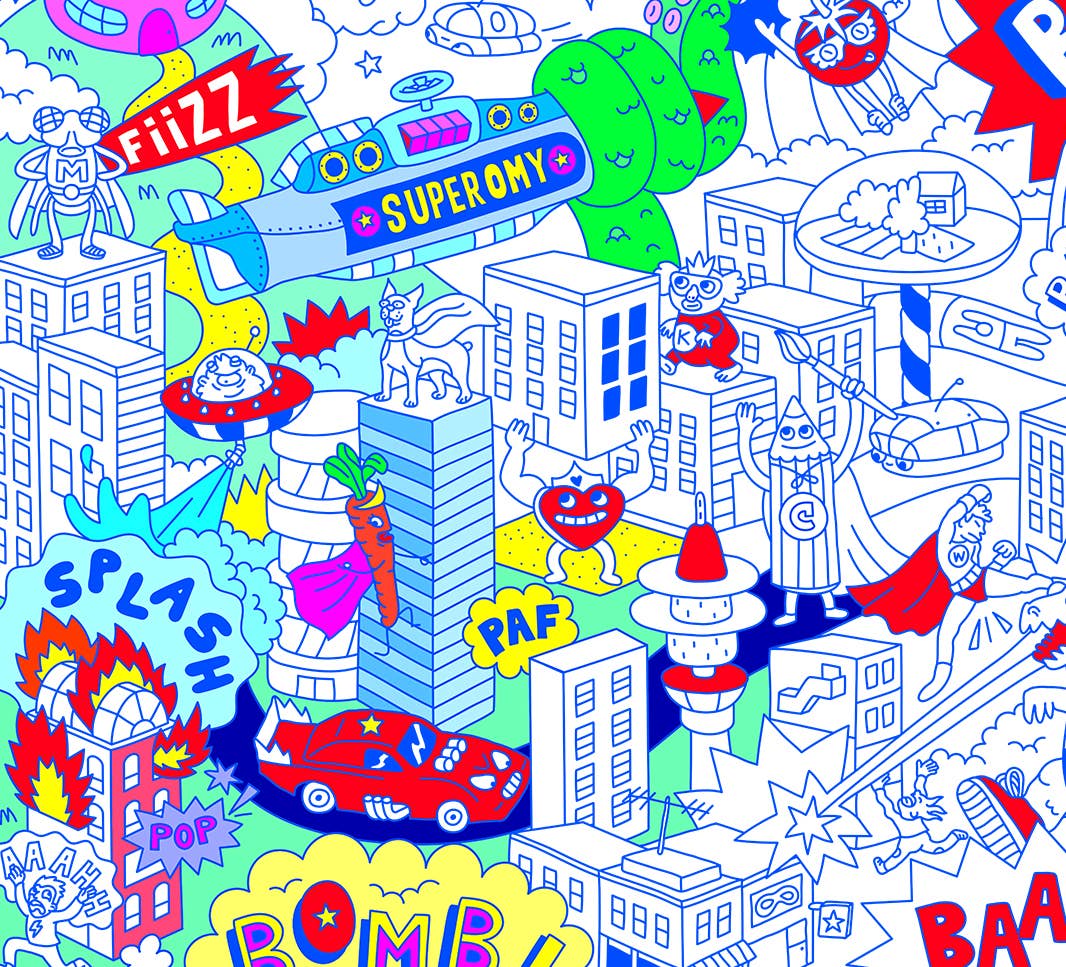 Giant Coloring Poster - Super Hero by OMY Toys OMY