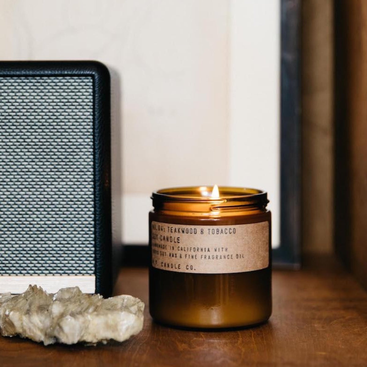 Teakwood + Tobacco Soy Candle - Large by PF Candle Co Decor PF Candle Co