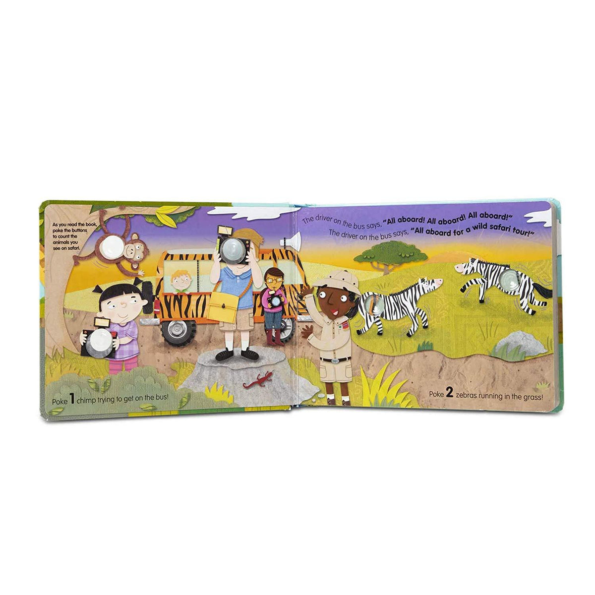 Poke-A-Dot Book - The Wheels on the Bus Wild Safari Books Melissa + Doug