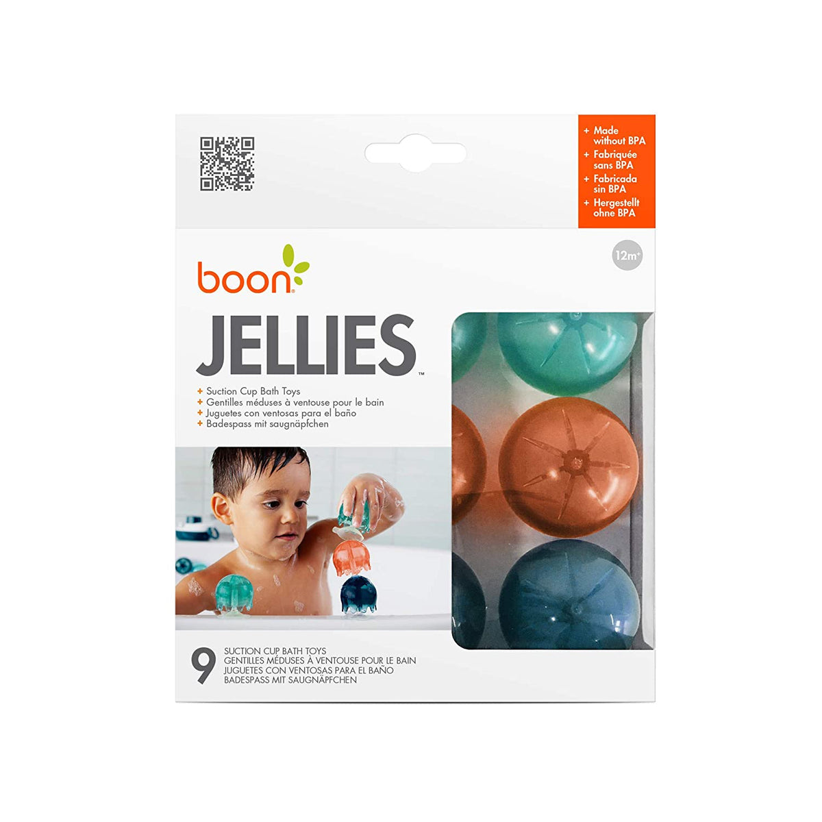 Jellies Suction Cups - Navy/Aqua/Orange by Boon Toys Boon