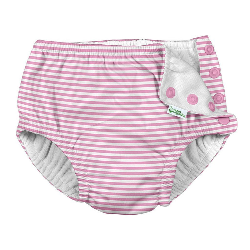 Snap Reusable Absorbent Swim Diaper - Light Pink Stripe by iPlay Apparel iPlay   