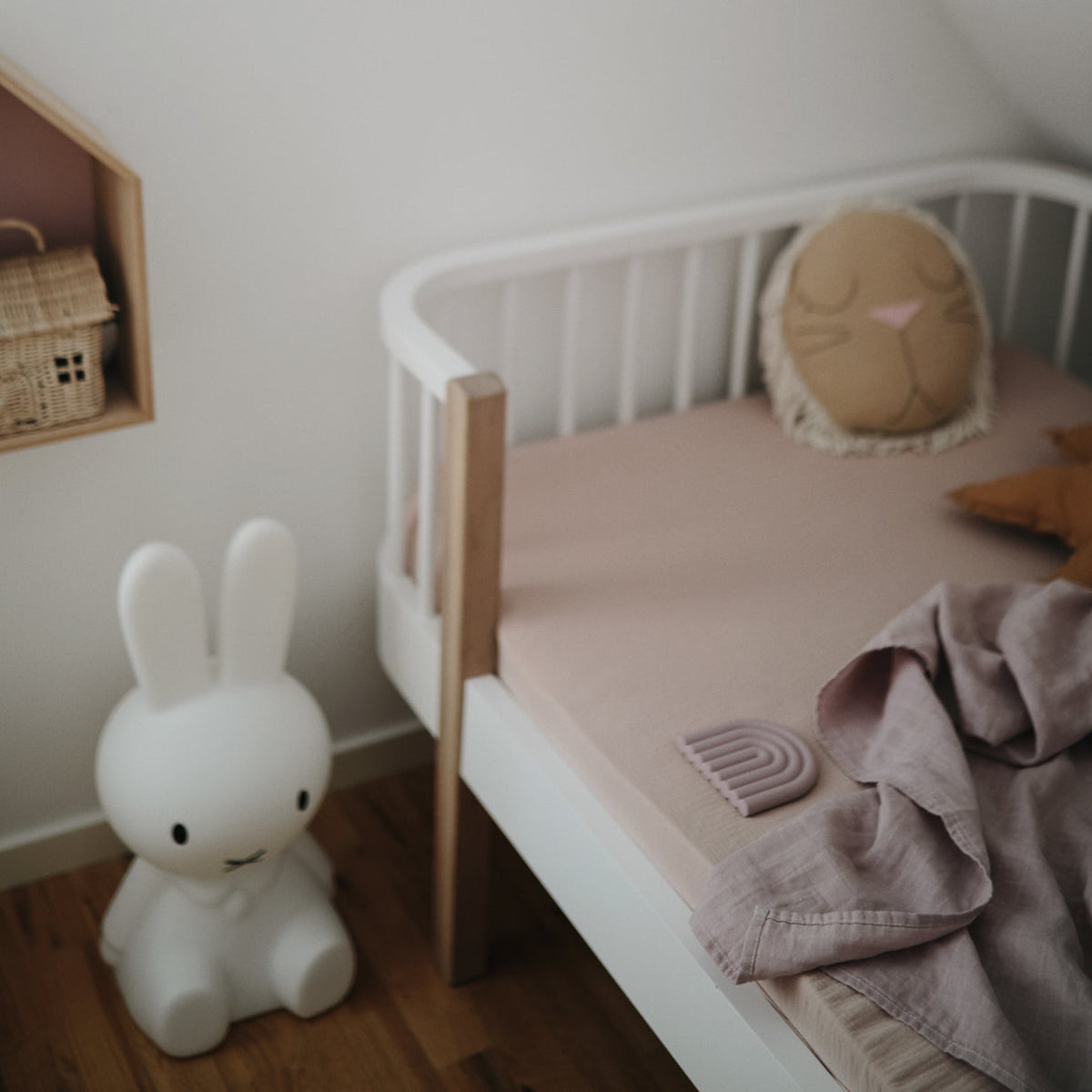 Extra Soft Muslin Crib Sheet - Blush by Mushie & Co Bedding Mushie & Co