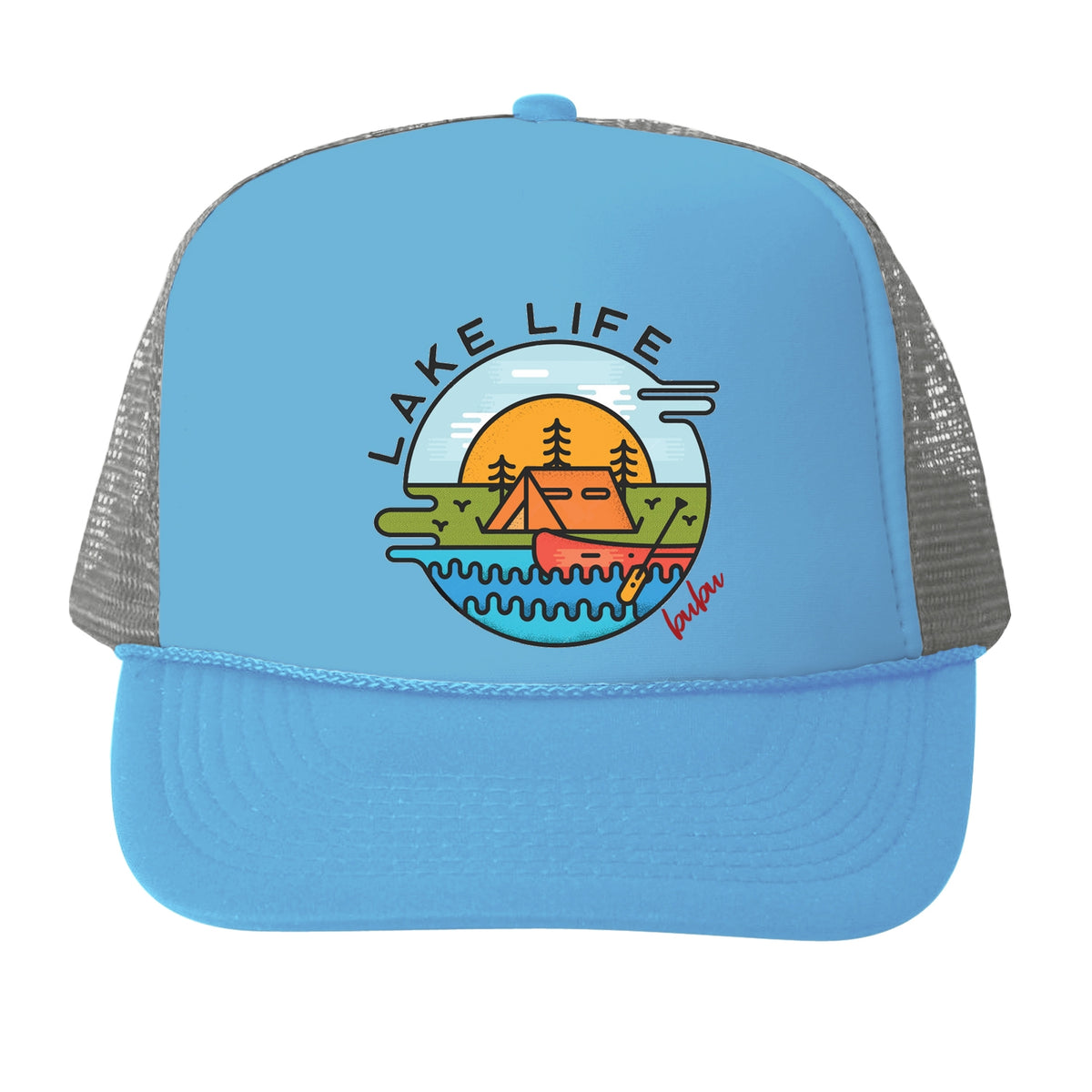 Lake Life Trucker Hat - Light Blue by Bubu Accessories Bubu
