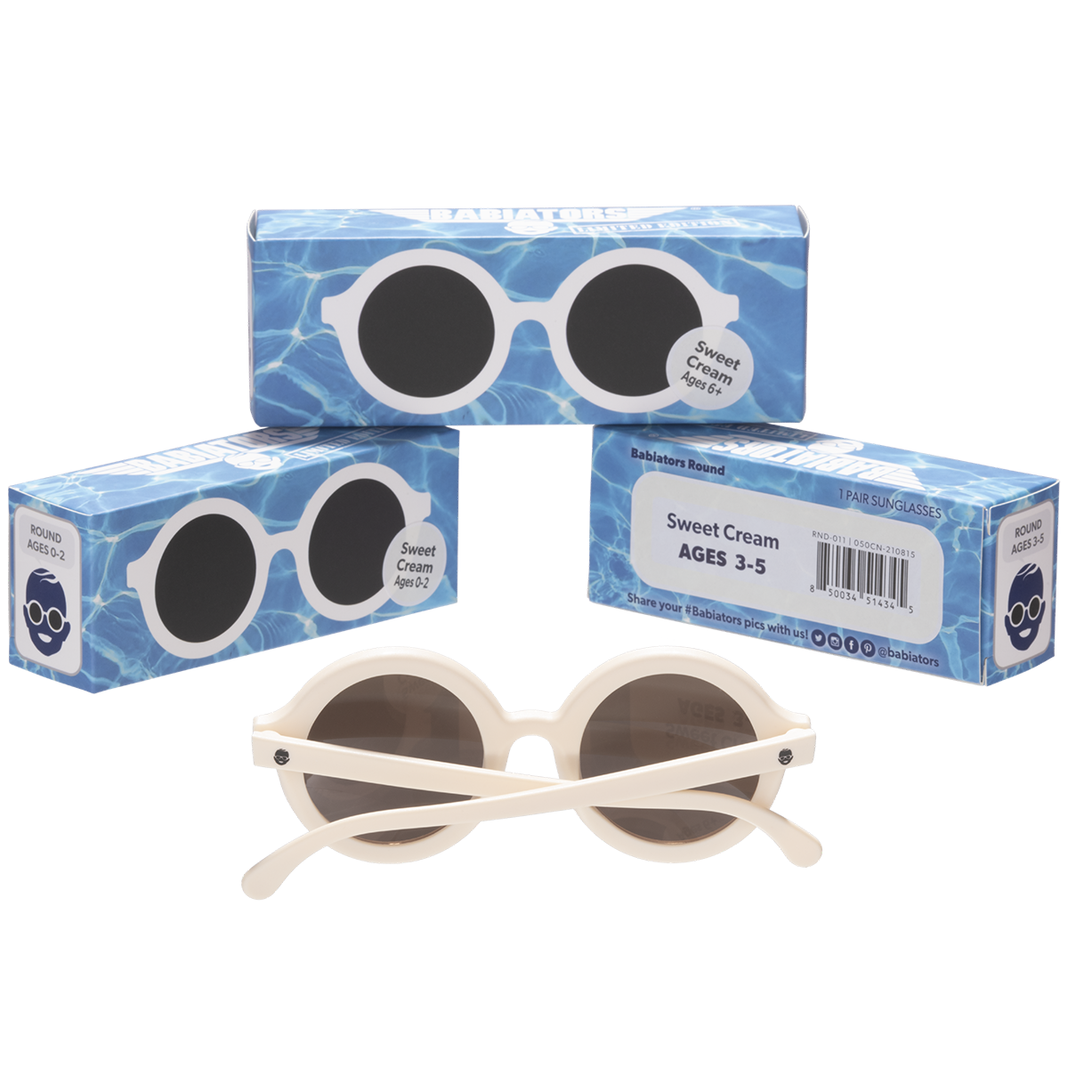 Euro Round Sunglasses - Sweet Cream with Amber Lens by Babiators Accessories Babiators
