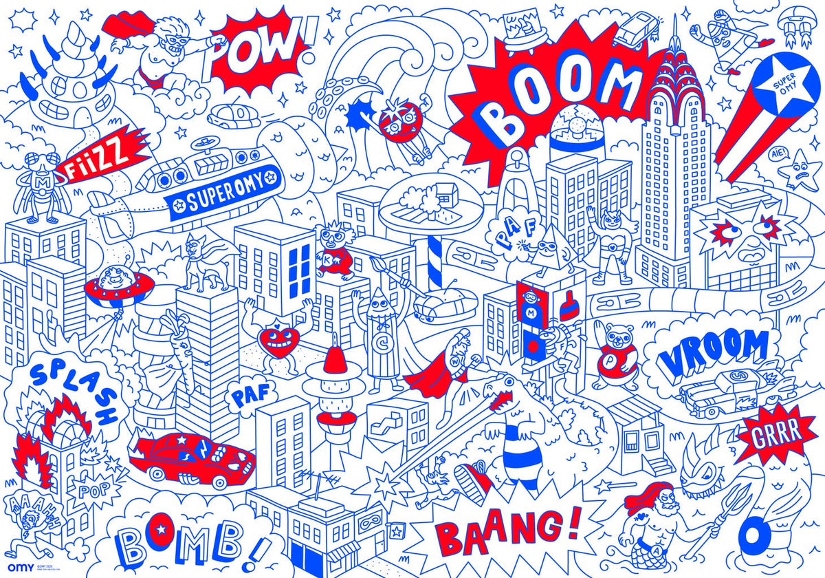 Giant Coloring Poster - Super Hero by OMY Toys OMY