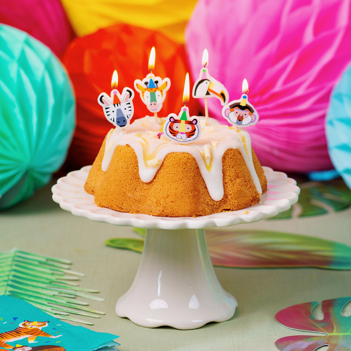 Animal Birthday Candles 5 Pack by Talking Tables Paper Goods + Party Supplies Talking Tables