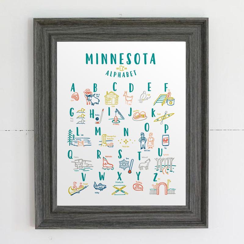 Minnesota Alphabet Print by Abbey&