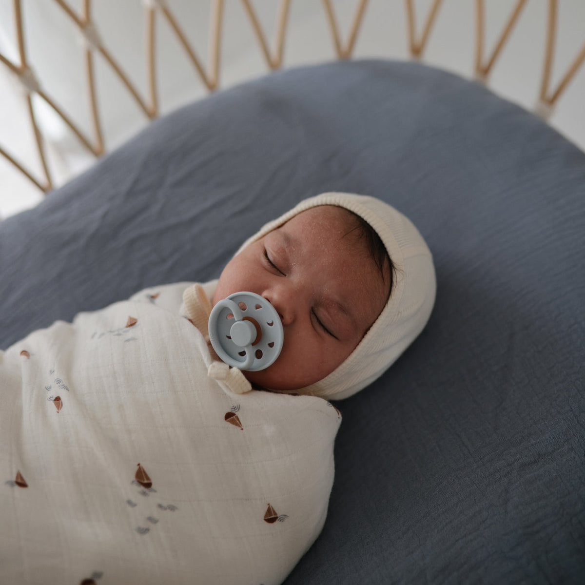 Extra Soft Muslin Crib Sheet - Tradewinds by Mushie & Co Bedding Mushie & Co