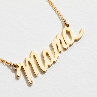 Mama Script Necklace - 18K Gold Plated Letters by Larissa Loden Accessories Larissa Loden   