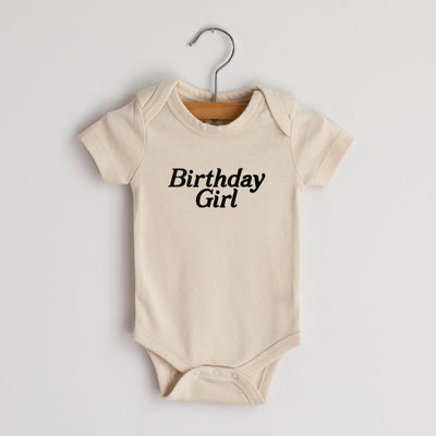 Birthday Girl Organic Baby Bodysuit - Cream by Gladfolk Apparel Gladfolk   