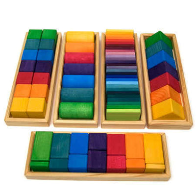 Shapes And Colors Wooden Blocks by Grimm's Toys Grimm's   