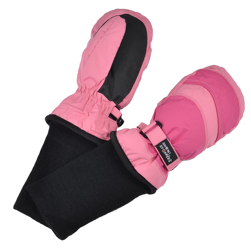 Waterproof Stay-On Mittens No Thumb - Coral Pink / Fuchsia by SnowStoppers Accessories SnowStoppers   