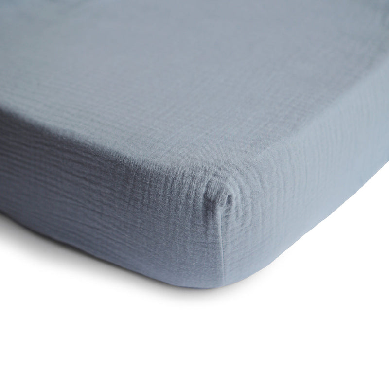 Extra Soft Muslin Crib Sheet - Tradewinds by Mushie & Co Bedding Mushie & Co   