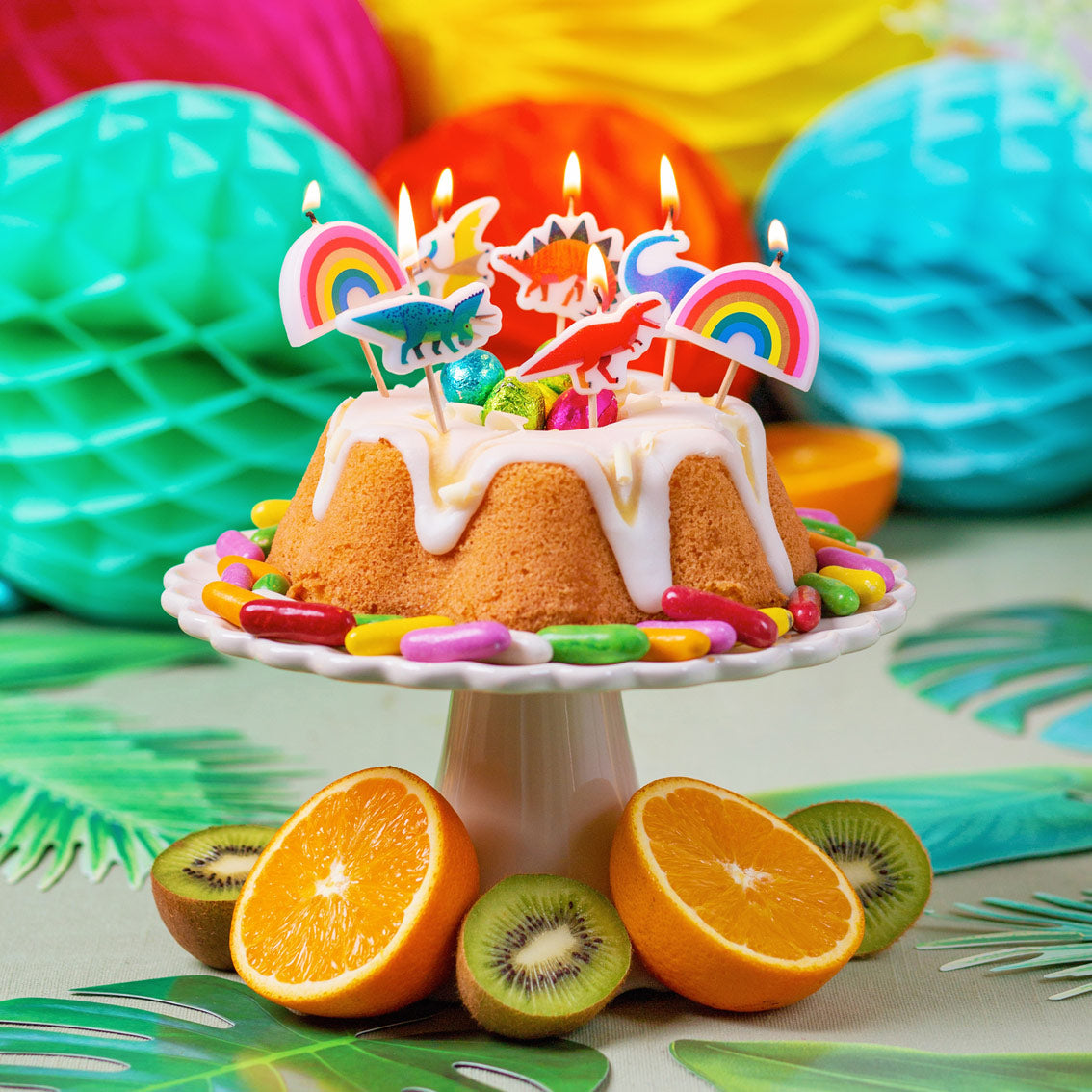Party Dinosaur Birthday Candles 5 Pack by Talking Tables Paper Goods + Party Supplies Talking Tables