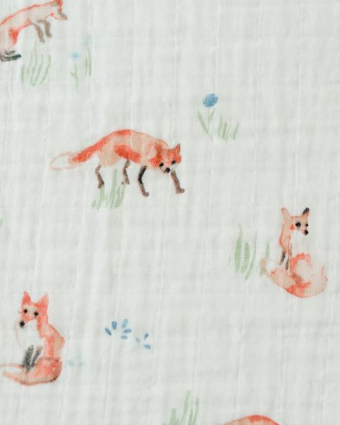 Cotton Muslin Single Swaddle - Fox by Little Unicorn Bedding Little Unicorn   