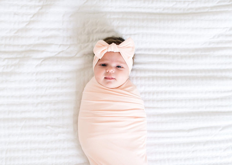 Knit Swaddle Blanket - Blush by Copper Pearl Bedding Copper Pearl   