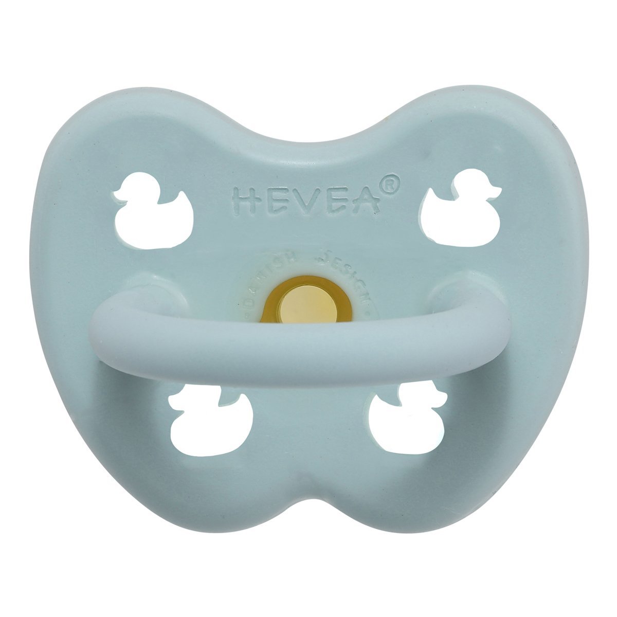 Duck Round Natural Rubber Pacifier - Baby Blue by Hevea Infant Care Hevea