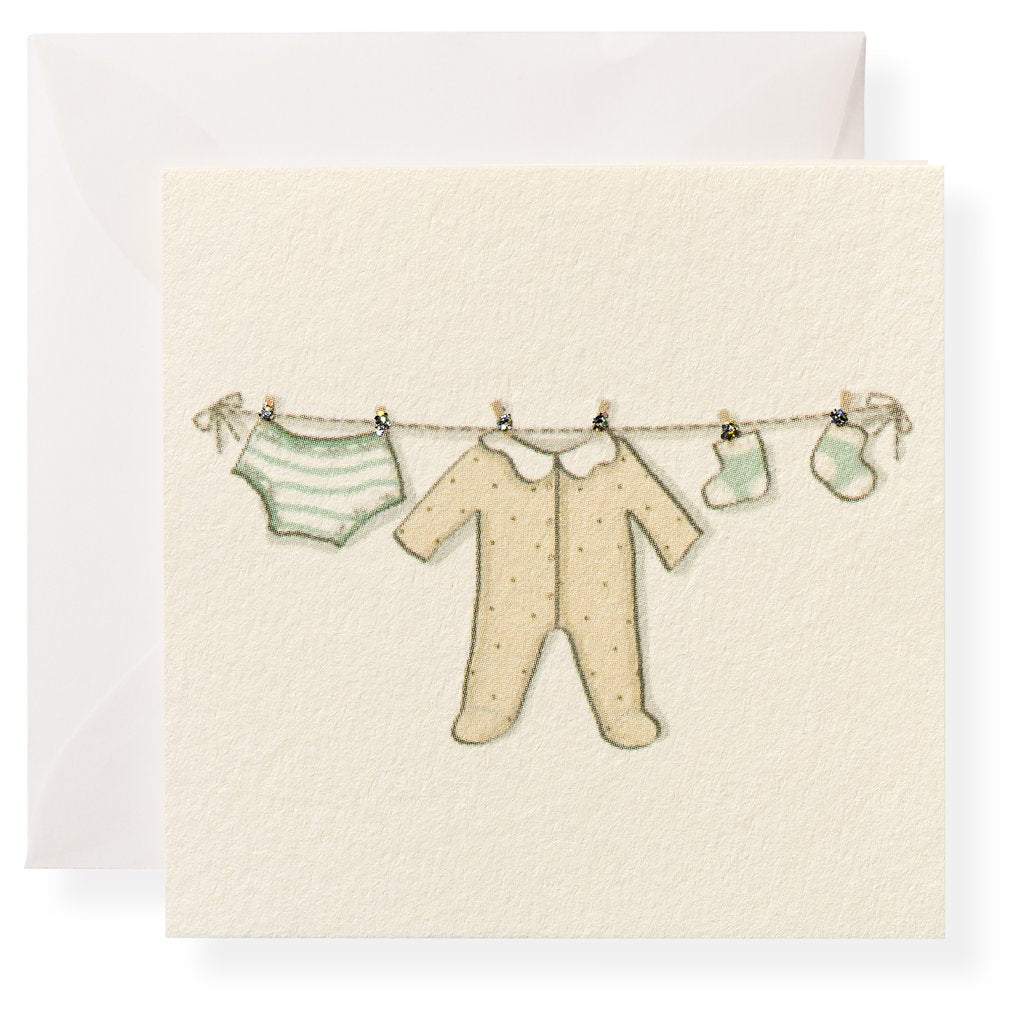 Clothesline Enclosure Card by Karen Adams Designs Paper Goods + Party Supplies Karen Adams Designs
