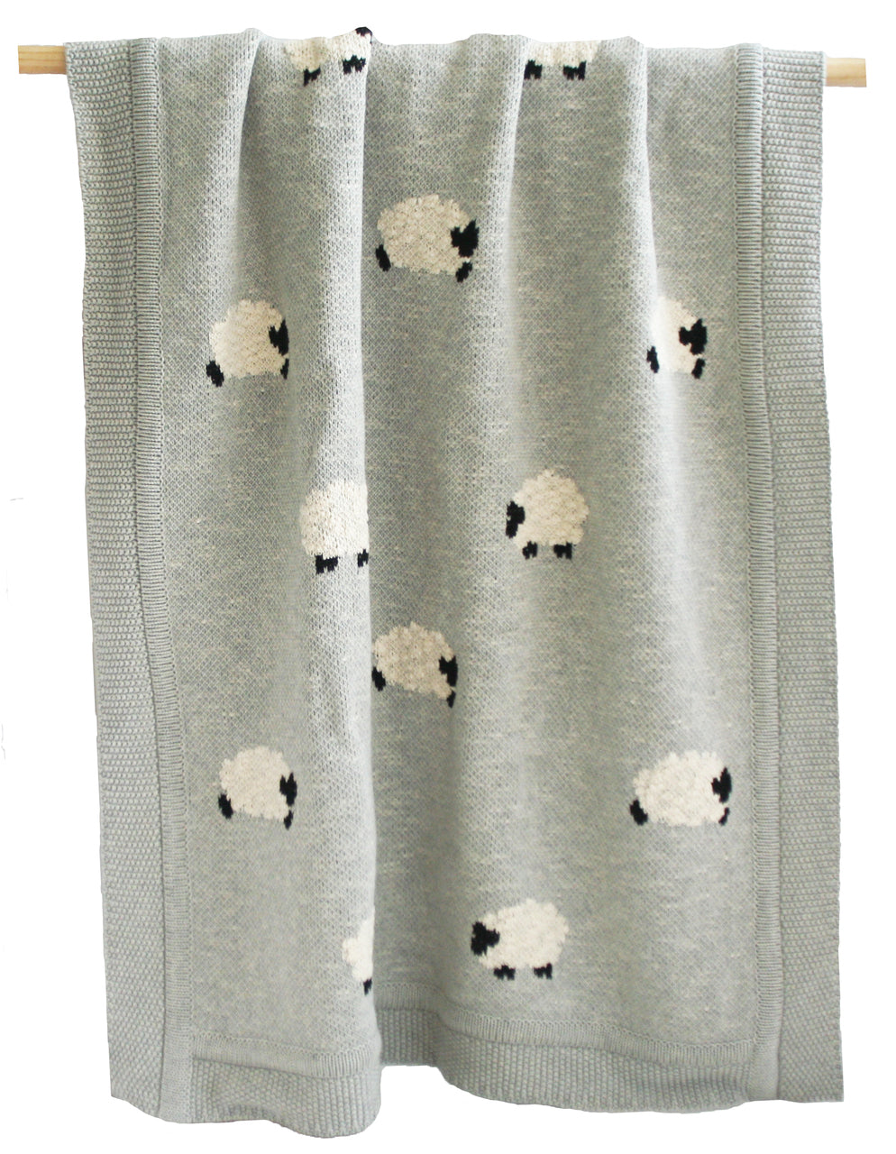 Baa Baa Baby Blanket - Grey by Alimrose Bedding Alimrose
