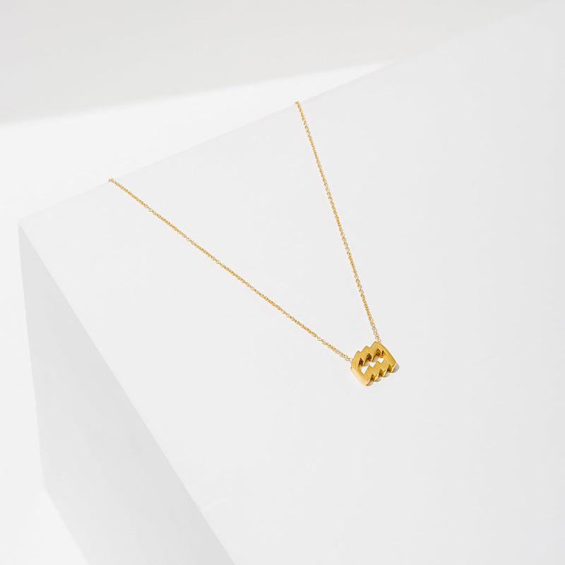 Zodiac Necklace - 24K Gold Plated by Larissa Loden Accessories Larissa Loden Aquarius  